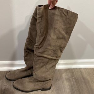 Suede, Taupe-colored, Size 8.5, Call It Spring knee high boots, worn once.